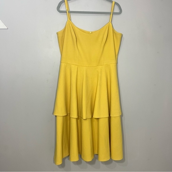 Dress the Population Yellow Dress Yasmin Tiered Wedding Guest Tiered Gown Formal - Picture 3 of 11